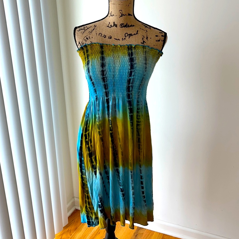 Tie dye, bathing, suit, cover-up